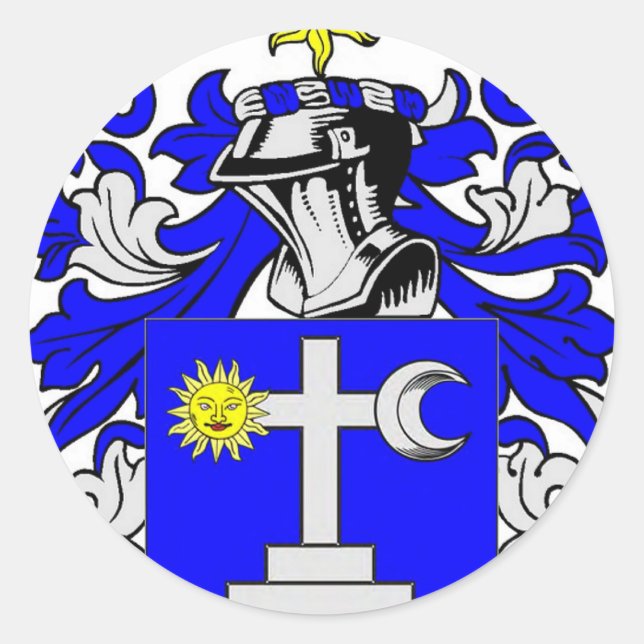 Adesivo Redondo Martin (Irlandês) Casaco de Armas (Frente)