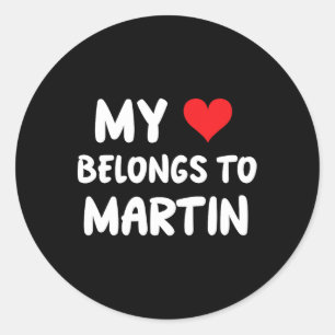 Adesivo Redondo Martin - Meu Coração Pertence A Martin - Amor