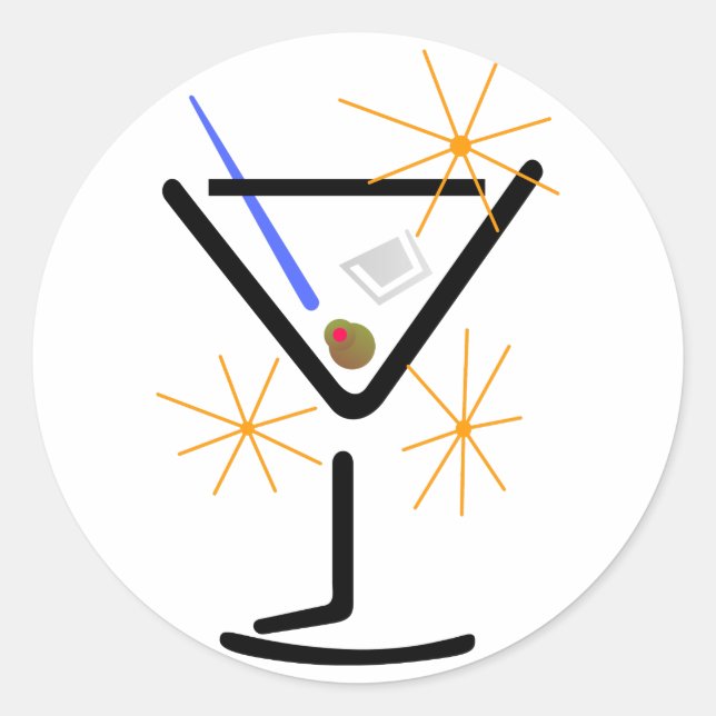 Adesivo Redondo Martini Glass (Frente)