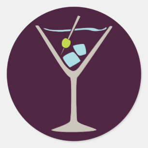 Adesivo Redondo Martini Glass