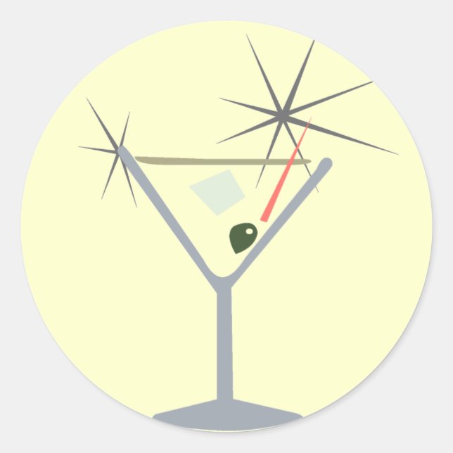 Adesivo Redondo Martini Glass Stickers (Frente)