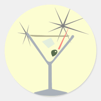 Adesivo Redondo Martini Glass Stickers