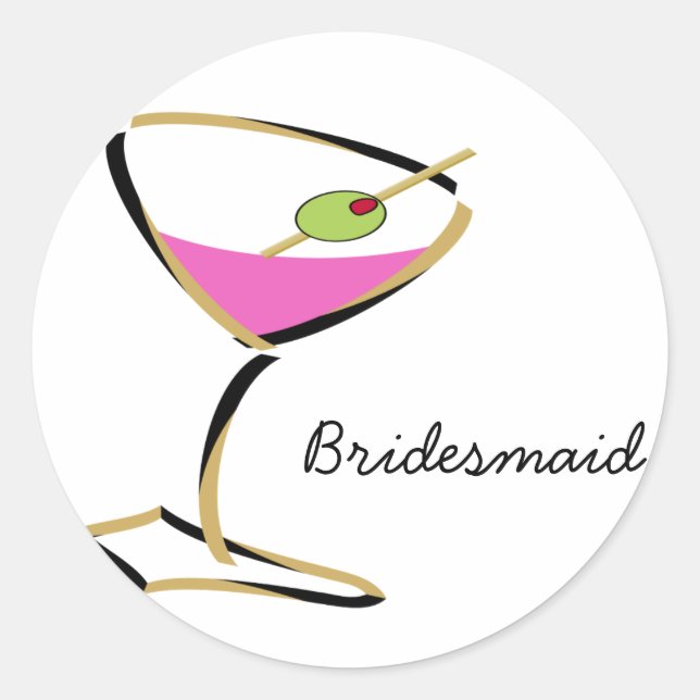 Adesivo Redondo martini gold divertido (Frente)