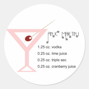 Adesivo Redondo Martini Stickers Rosa