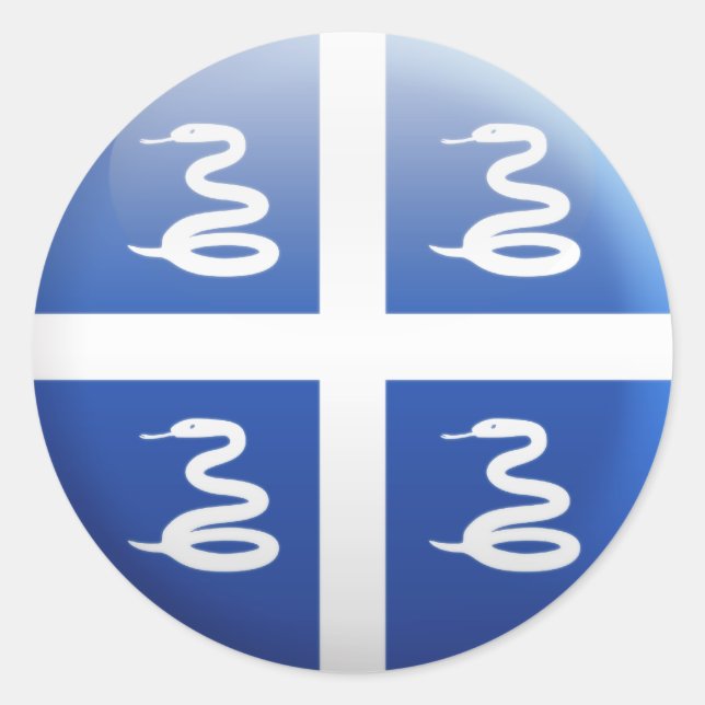 Adesivo Redondo Martinique Flag (Frente)