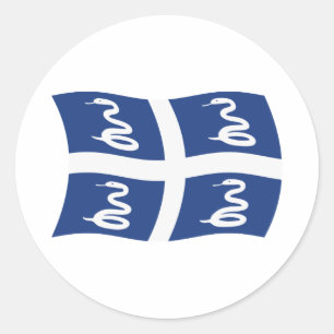 Adesivo Redondo Martinique Flag Sticker