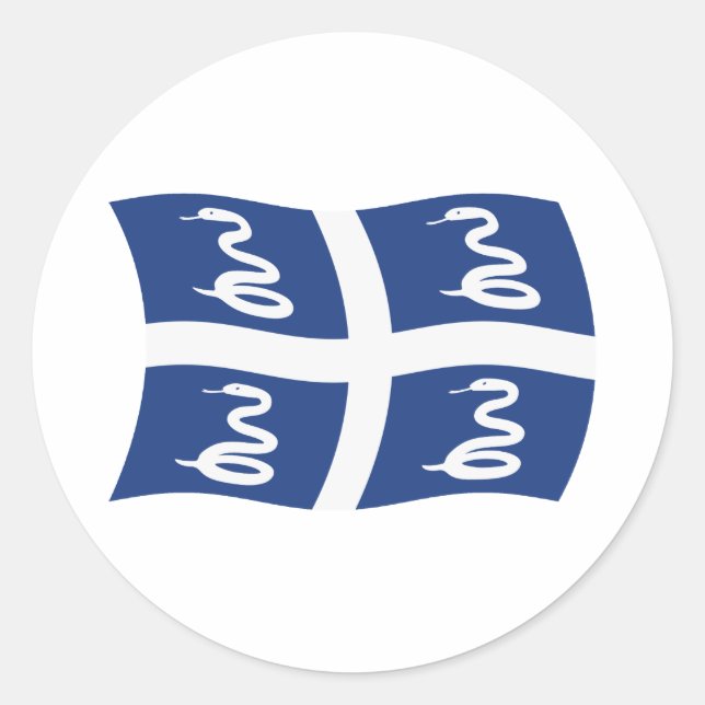 Adesivo Redondo Martinique Flag Sticker (Frente)