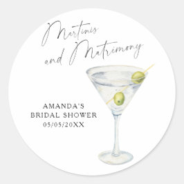 Adesivo Redondo Martinis e Matrimony Chá de panela
