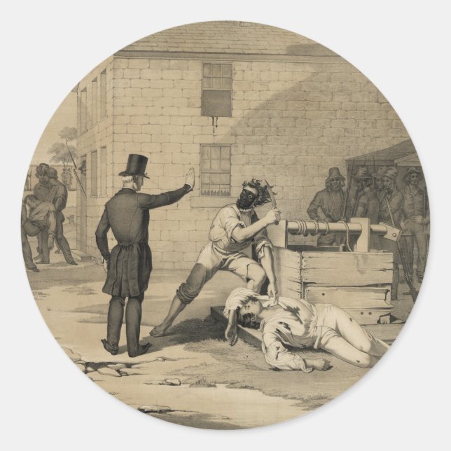Adesivo Redondo Martírio de Joseph & Hiram Smith na prisão de Cart (Frente)