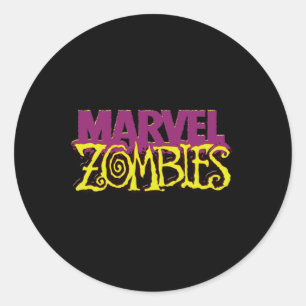 Adesivo Redondo Marvel Zombies Logotipo oficial de cor Dia das Bru