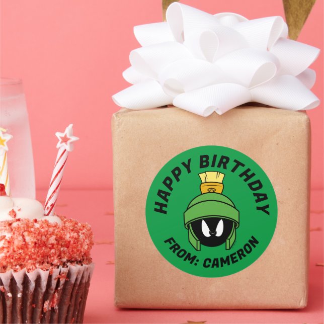 Adesivo Redondo MARVIN MARTIAN™ Mad | Feliz Aniversário (Festa)