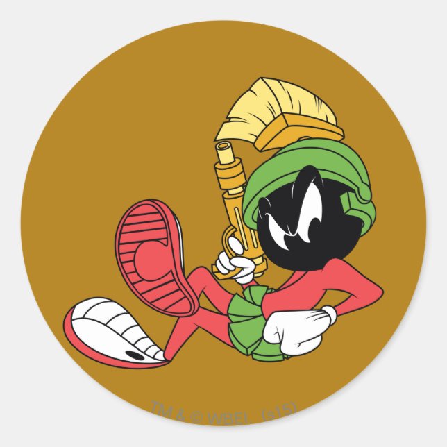 Adesivo Redondo MARVIN, MARTIAN™ REFINANDO COM Laser (Frente)