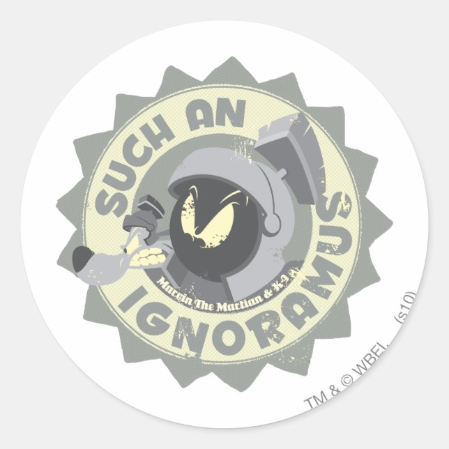 Adesivo Redondo MARVIN, O MARTIAN™ TÃO Ignoramus (Frente)