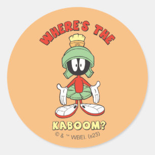 Adesivo Redondo MARVIN THE MARTIAN™ Onde está o Kaboom?