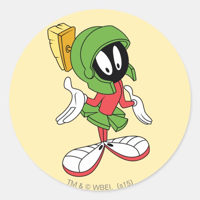 Adesivo Redondo MARVIN THE MARTIAN™ Shrug (Frente)