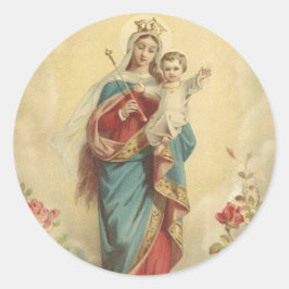Adesivo Redondo Mary Ajuda dos Cristãos