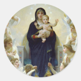 Adesivo Redondo Mary com Anjos - Regina Angelorum
