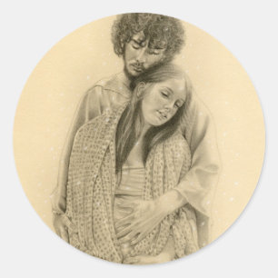 Adesivo Redondo Mary e joseph Sticker