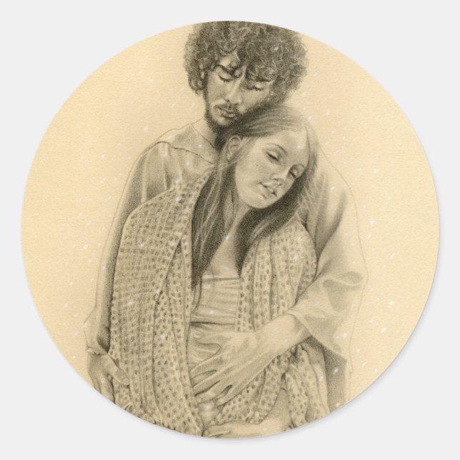 Adesivo Redondo Mary e joseph Sticker (Frente)