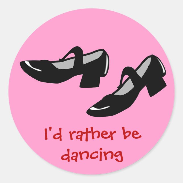 Adesivo Redondo Mary Janes Dança Calçados Id Preferencialmentes Es (Frente)