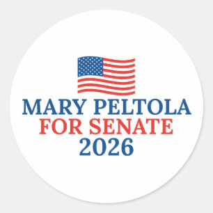 Adesivo Redondo Mary Peltola para Senado Eleição 2026 Alasca