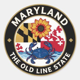Adesivo Redondo MARYLAND Emblema da Herança da Baía de Chesapeake