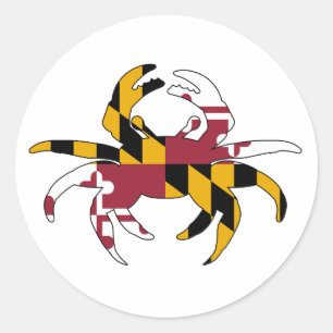 Adesivo Redondo Maryland Flag Crab