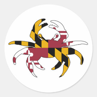 Adesivo Redondo Maryland Flag Crab