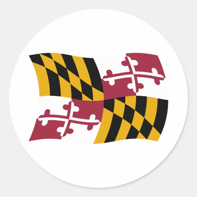 Adesivo Redondo Maryland Flag Sticker (Frente)