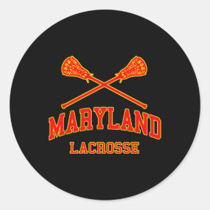 Adesivo Redondo Maryland Lacrosse Vintage Lax 1