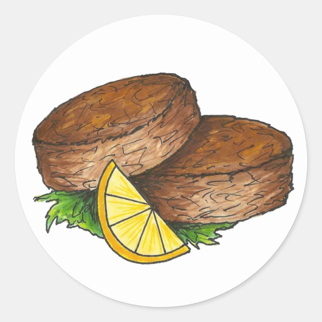 Adesivo Redondo Maryland MD Crab Cake Spicy Crabcake (Frente)