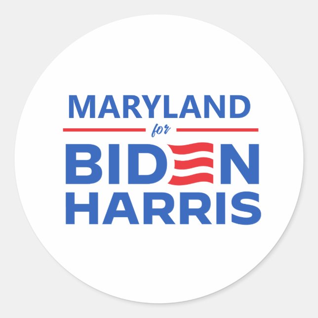 Adesivo Redondo Maryland para Biden Harris (Frente)