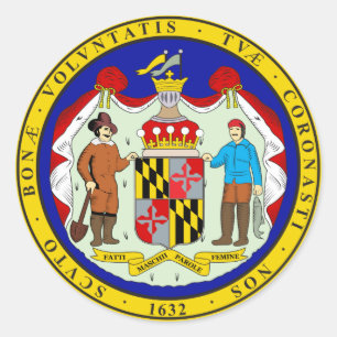 Adesivo Redondo Maryland State Seal