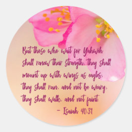 Adesivo Redondo Mas Aqueles Que Esperam Cristão Inspirador Floral