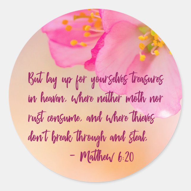 Adesivo Redondo Mas Deite-Se Para Si, Christian Floral (Frente)