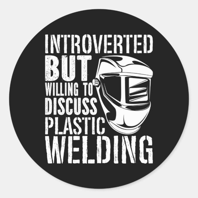 Adesivo Redondo Mas Dispostos A Discutir A Soldadura De Plástico (Frente)