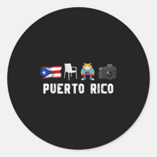 Adesivo Redondo Más Fotos Porto Rico Bandeira Riquenha Funny Sapo
