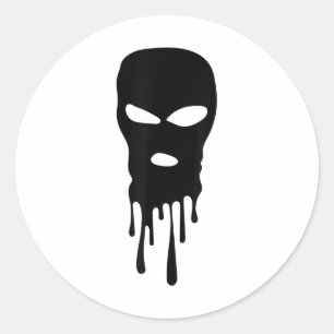 Adesivo Redondo Máscara de Esqui Balaclava Bandit Mask Robber Hip 