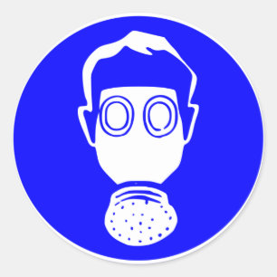 Adesivo Redondo Máscara de gás