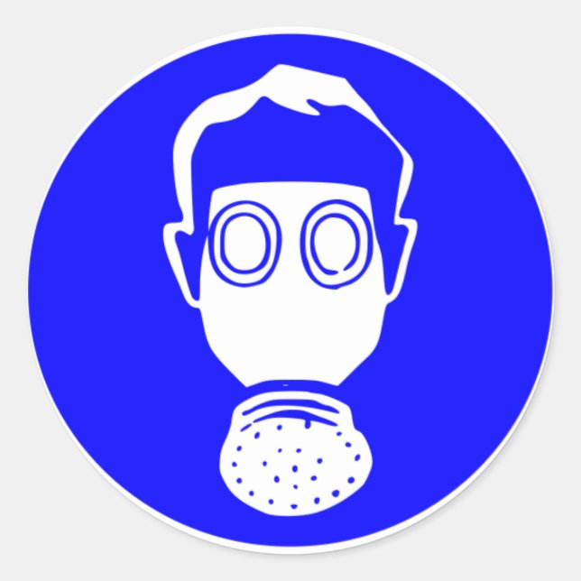 Adesivo Redondo Máscara de gás (Frente)