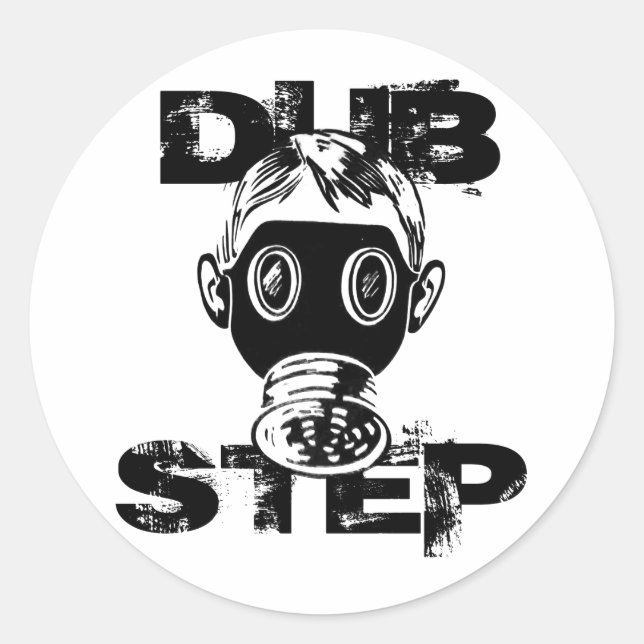 Adesivo Redondo Máscara de Gás Dubstep (Frente)