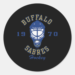 Adesivo Redondo Máscara de Hockey Buffalo Sabres Cinza Nhl Licenci