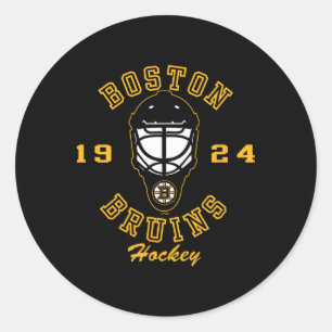 Adesivo Redondo Máscara de hóquei Boston Bruins preta licenciada o
