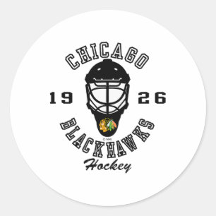 Adesivo Redondo Máscara de hóquei do Chicago Blackhawks Vermelha N