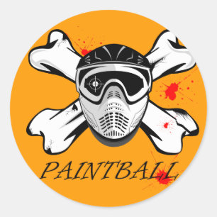 Adesivo Redondo Máscara do Paintball