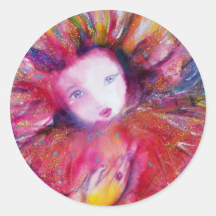 ADESIVO REDONDO MÁSCARA EM VERMELHO