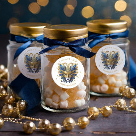 Adesivo Redondo Mascarada Motif Sweet 16 Blue Dourado ID1032