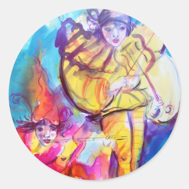 ADESIVO REDONDO MASCARADA VENETIANO/NOTURNO MUSICAL (Frente)