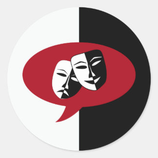 Adesivo Redondo Máscaras da comédia e da tragédia