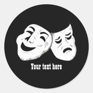 Adesivo Redondo Máscaras de filme legais adicionam texto